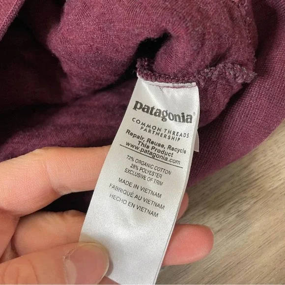 Patagonia Cotton Quilt Snap-T Pullover Size Large sweater Plum - Picture 3 of 6